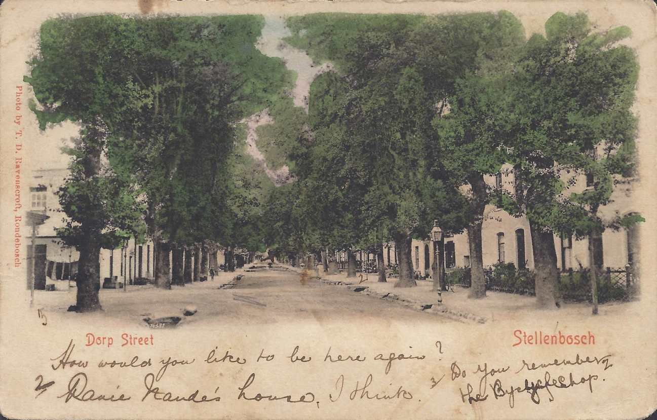 Dorp Street, Stellenbosch, postal cancellation 1904