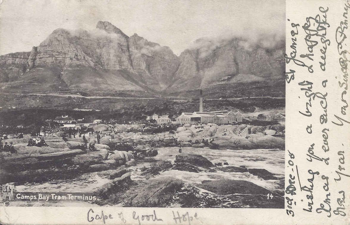 Camps Bay Tram Terminus, postal cancellation 1905