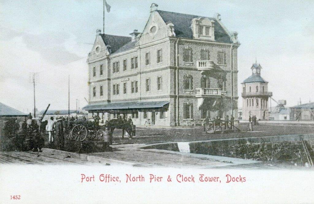 Cape Town c 1900 Docks Post Office North Pier & Clock Tower