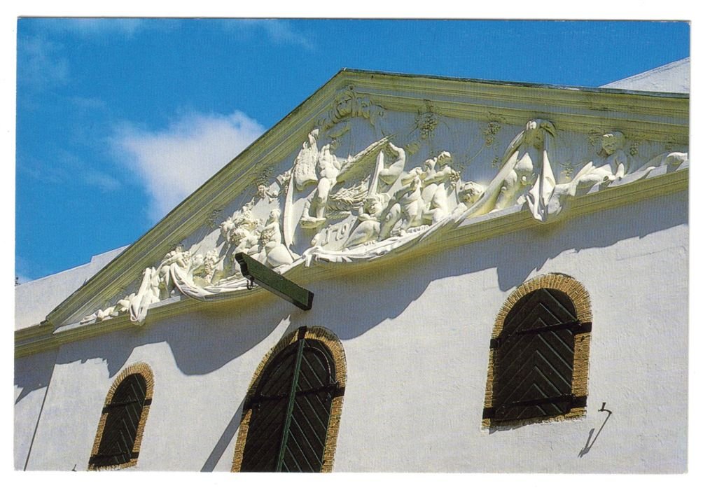 Groot Constantia old cellar featuring pediment sculptured by Anton Anreith