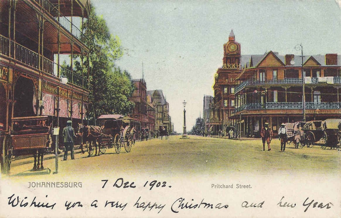 Pritchard Street Johannesburg, postal cancellation 1902
