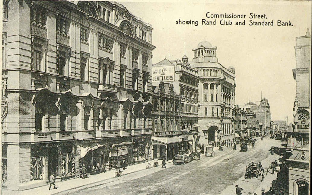 Johannesburg, Commissioner Str showing Rand Club &amp; Std Bank