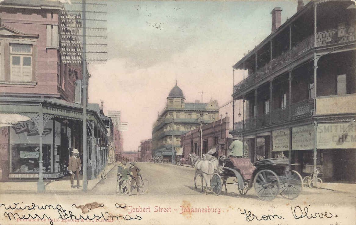 Joubert Street Johannesburg, postal cancellation 1904