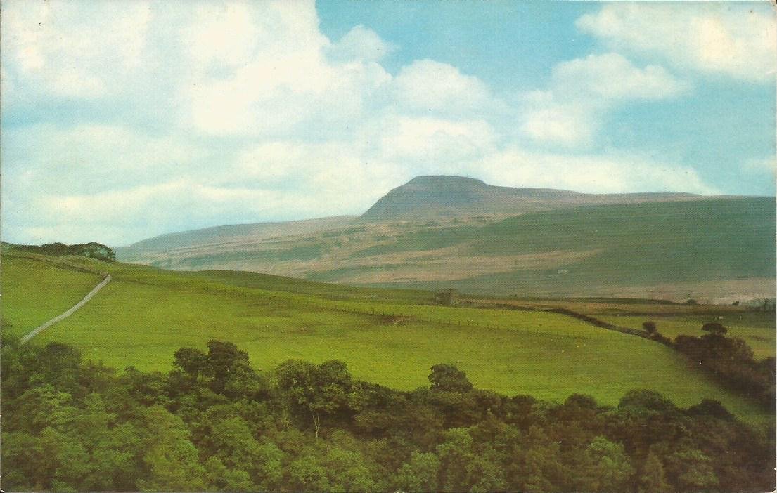 Yorkshire, Ingleborough Mountain from Twistleton Scar