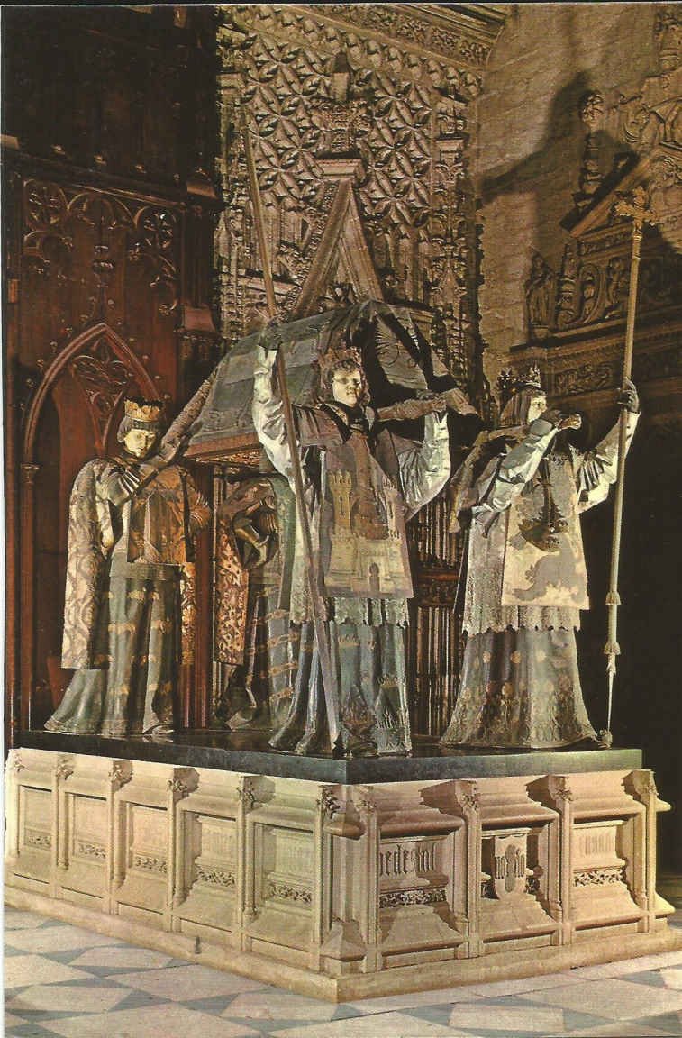 Sevilla, The Cathedral, Monument to the remains of Columbus